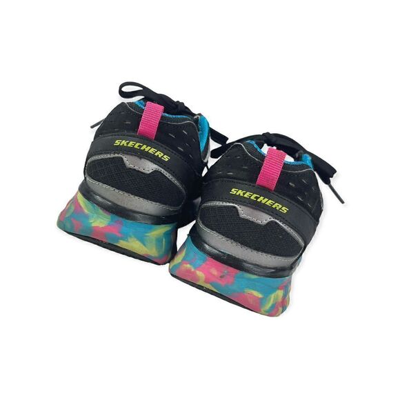 Sketchers Sport Black Yellow Green Blue Memory Foam Walking Sneakers Size 8 - Picture 3 of 10
